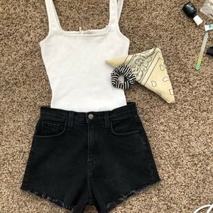 White bodysuit & shorts outfit bundle